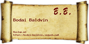 Bodai Baldvin névjegykártya